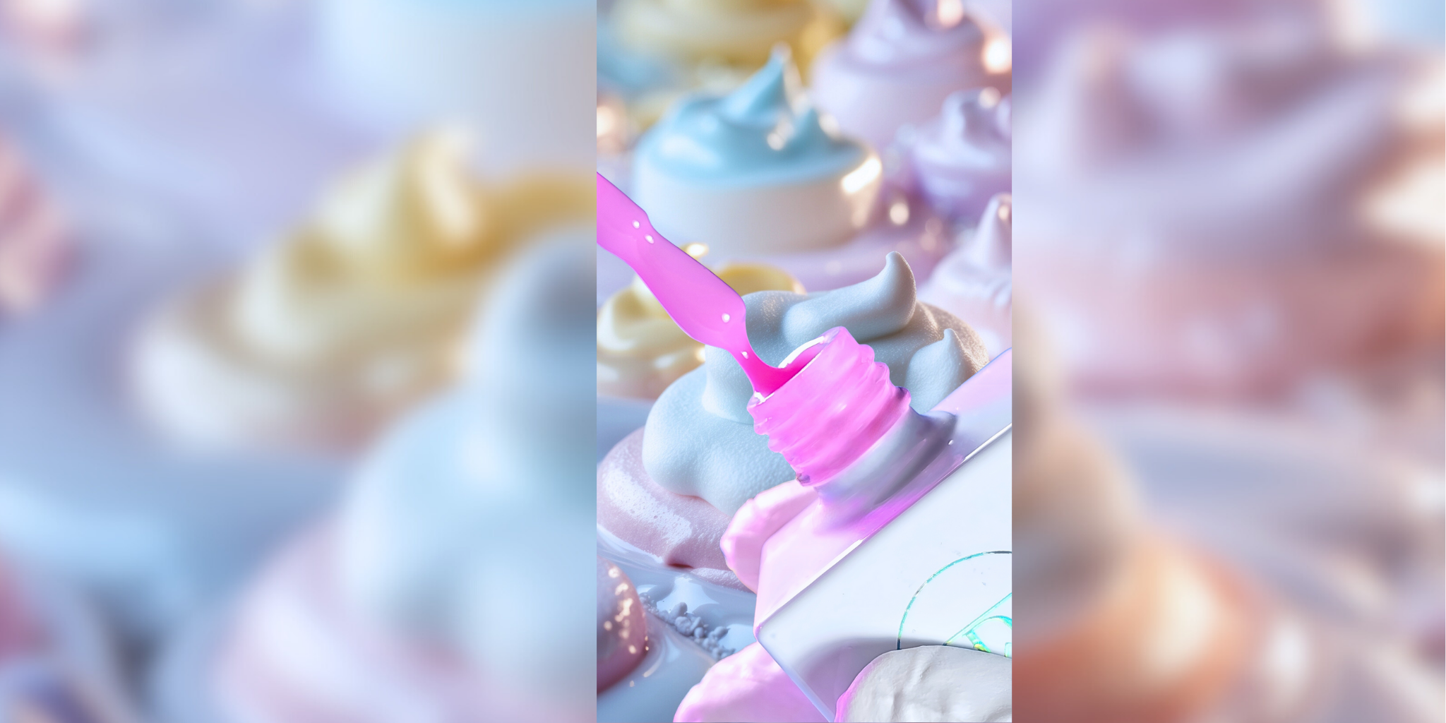 White Diamond Nails Melted Marshmallow Cover Base Gel with soft pastel melted marshmallow background.