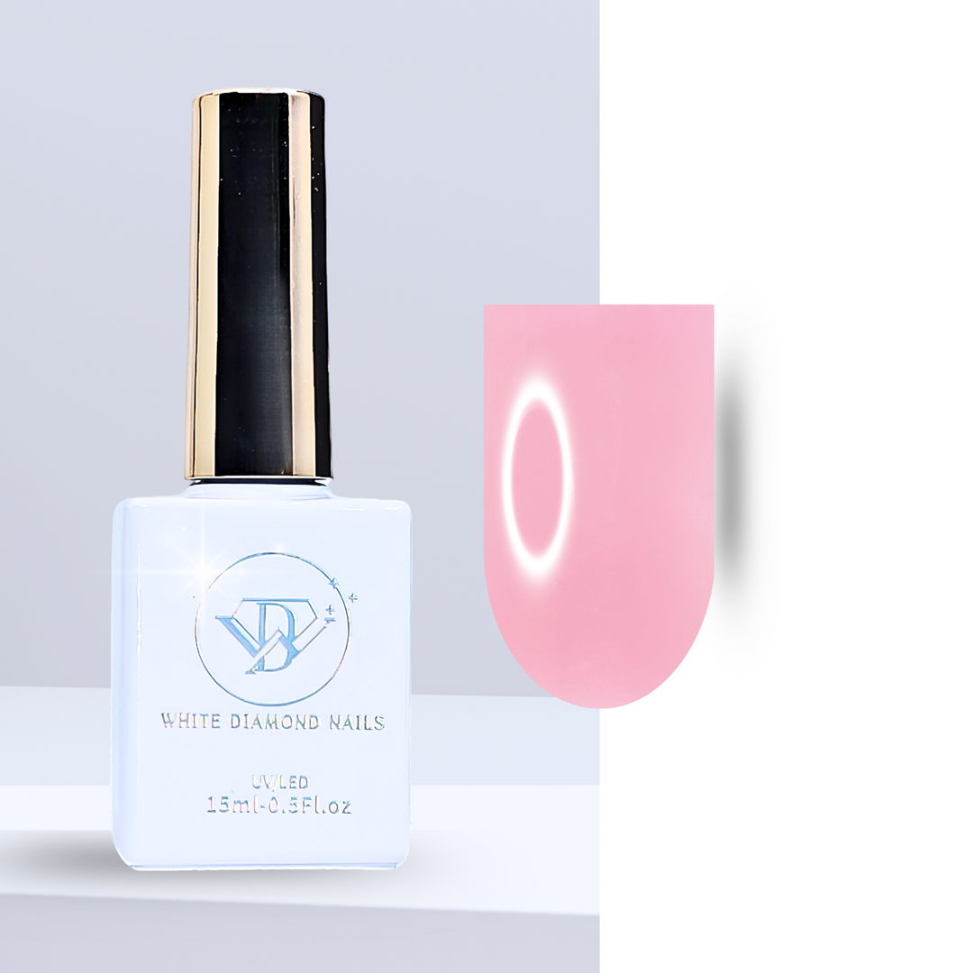 110 Peachy Pink base coat – warm peach-pink base layer for smooth gel polish application, promoting nail health and ensuring a long-lasting, vibrant manicure.