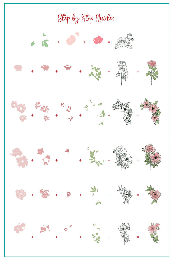 STAMPING PLATE  - CJS-337 Watercolor Floral Cascade