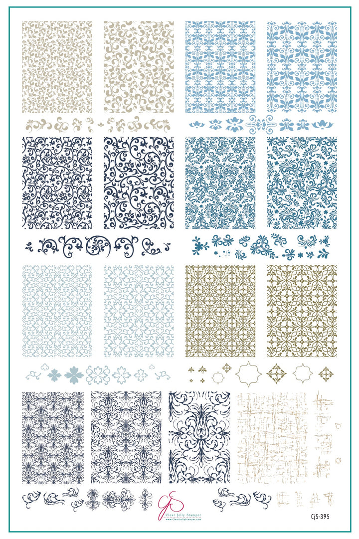 STAMPING PLATE - CJS-395 Twisted Elegance