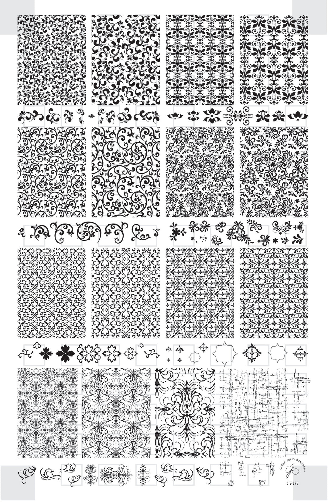 STAMPING PLATE - CJS-395 Twisted Elegance