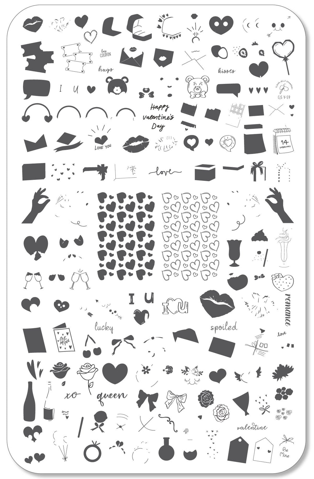 STAMPING PLATE - CjSV-59 Sealed With a Kiss