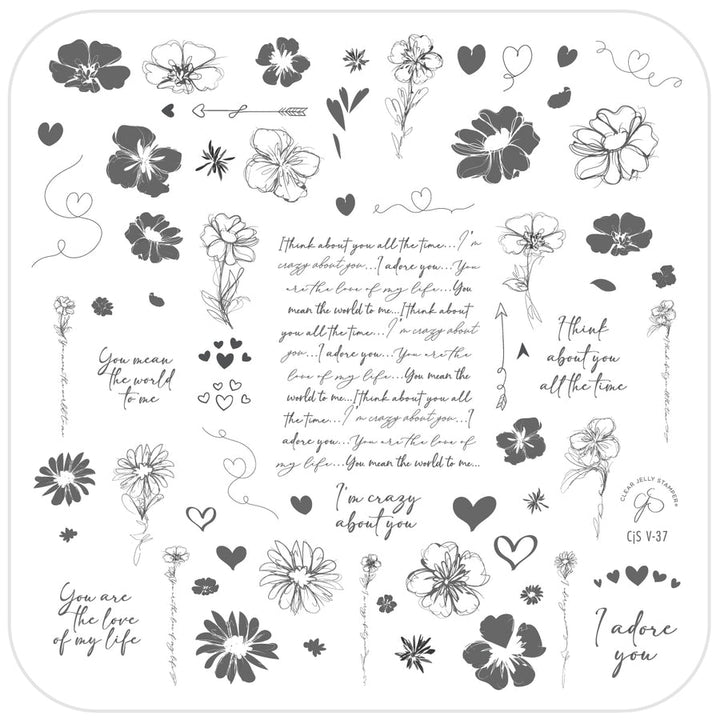 STAMPING PLATE - CjSV-37 Love Notes