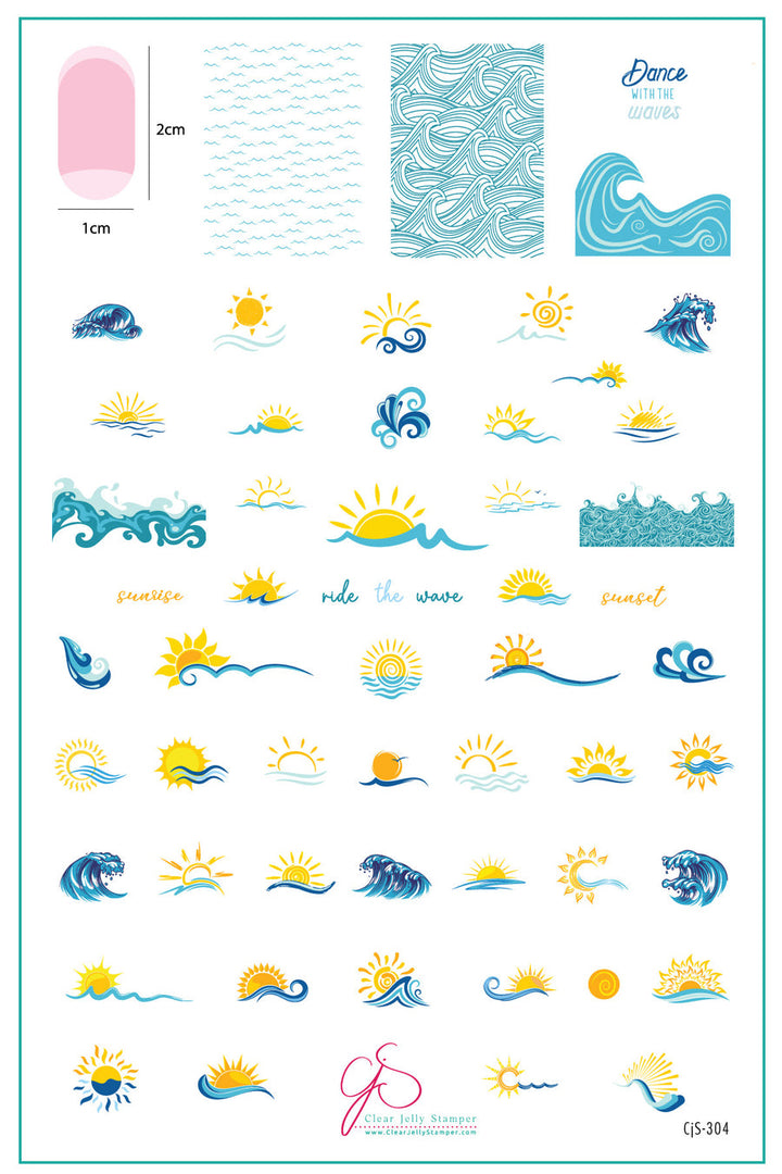 STAMPING PLATE- CjS-304 Sun and Waves